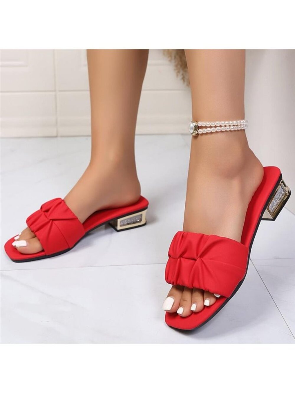 Open Toe Block Heels Sandals - Picture 7 of 13